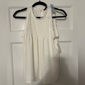 Ann Taylor Ivory Sleeveless Blouse